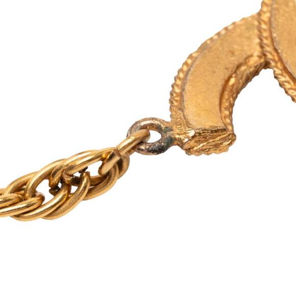 CHANEL Vintage Gold Logo Necklace